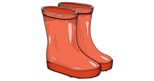 illustratie van rode regenlaarzen